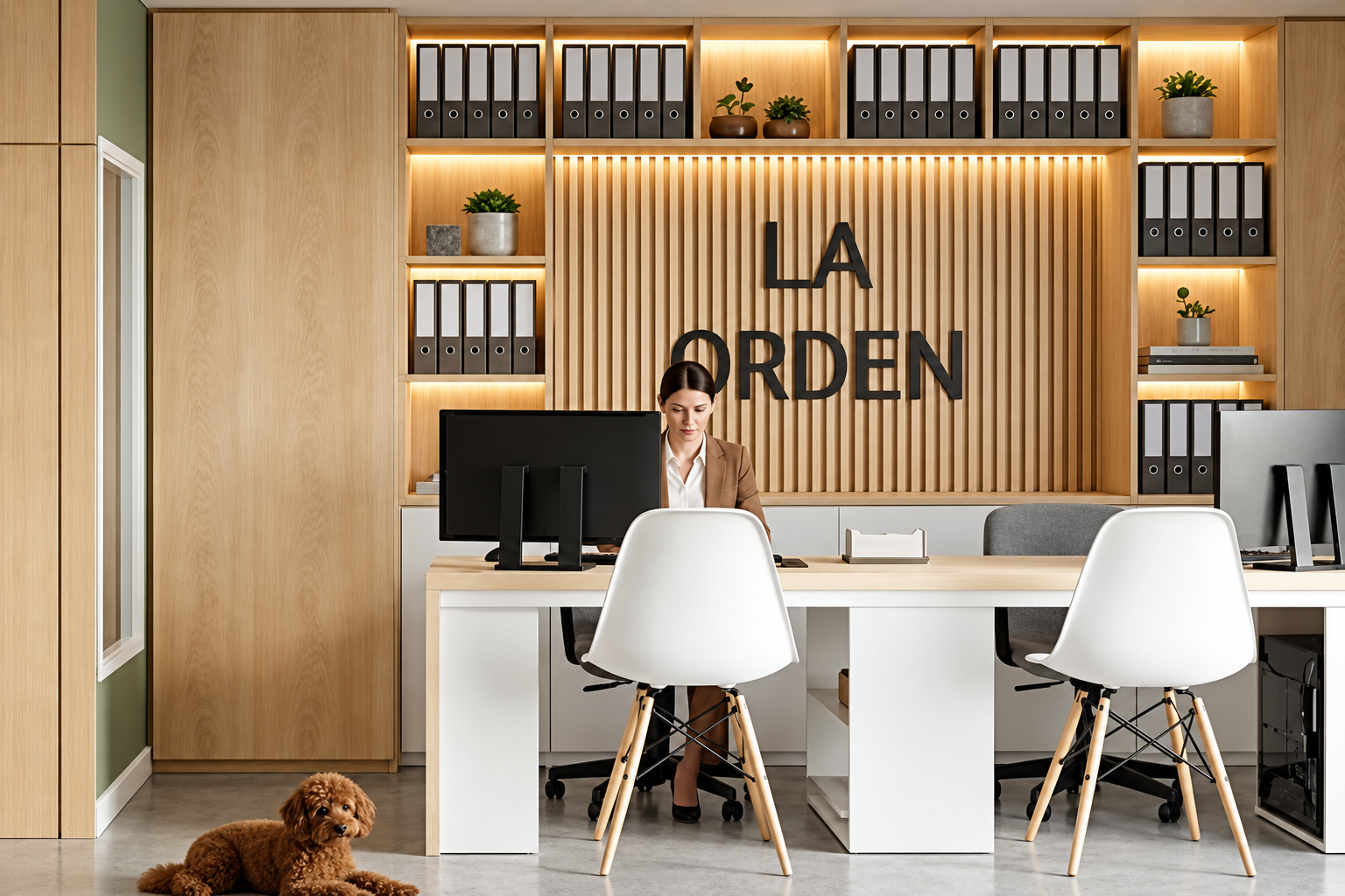 Espacio de reunión en coworking contemporáneo diseñado por NANKU
