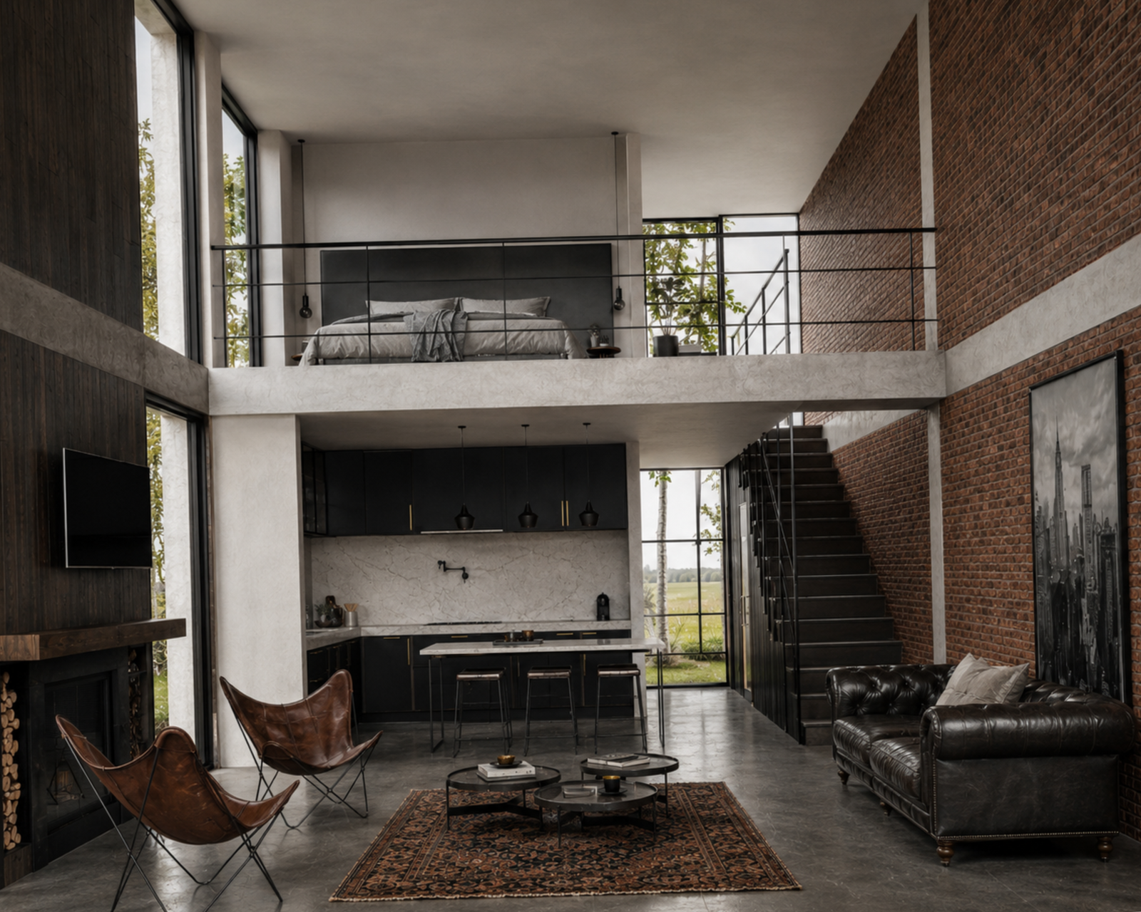 Recorrido interior y relación con el entorno en Casa Loft – NANKU